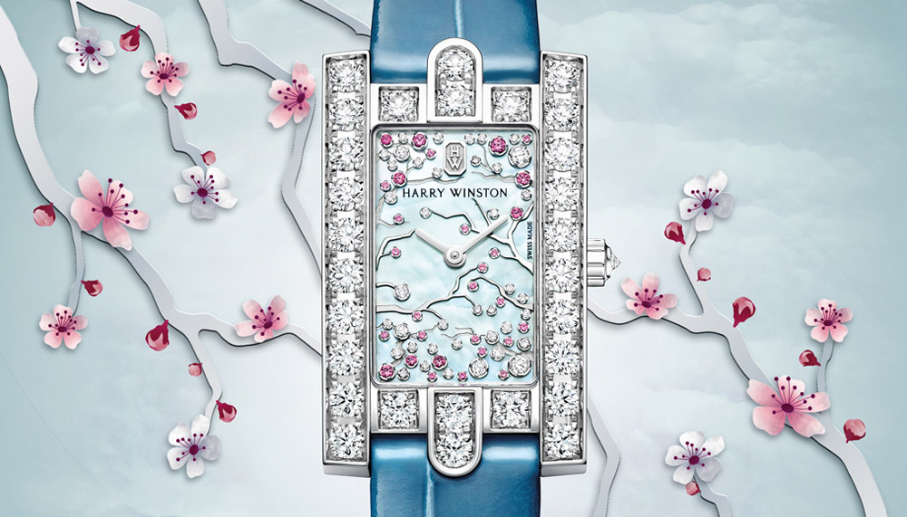 Harry Winston Avenue Classic Cherry Blossom Timepiece