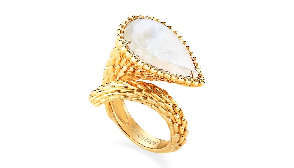 Mother-of-pearl ring, Boucheron Serpent Boheme collection