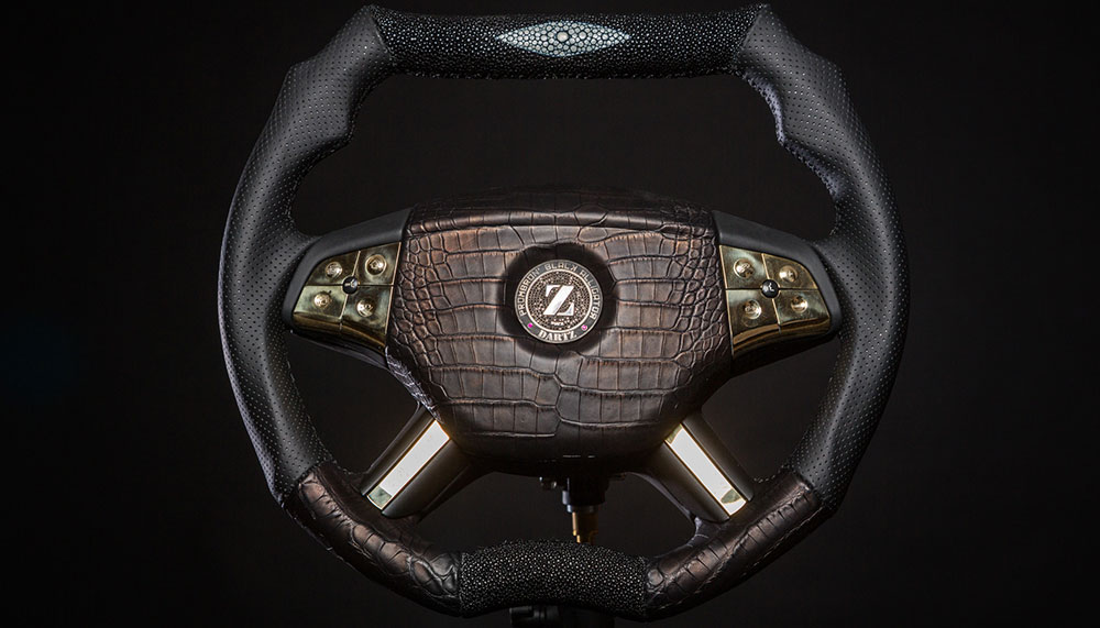 Black Alligator Steering Wheel by Dartz Motorz