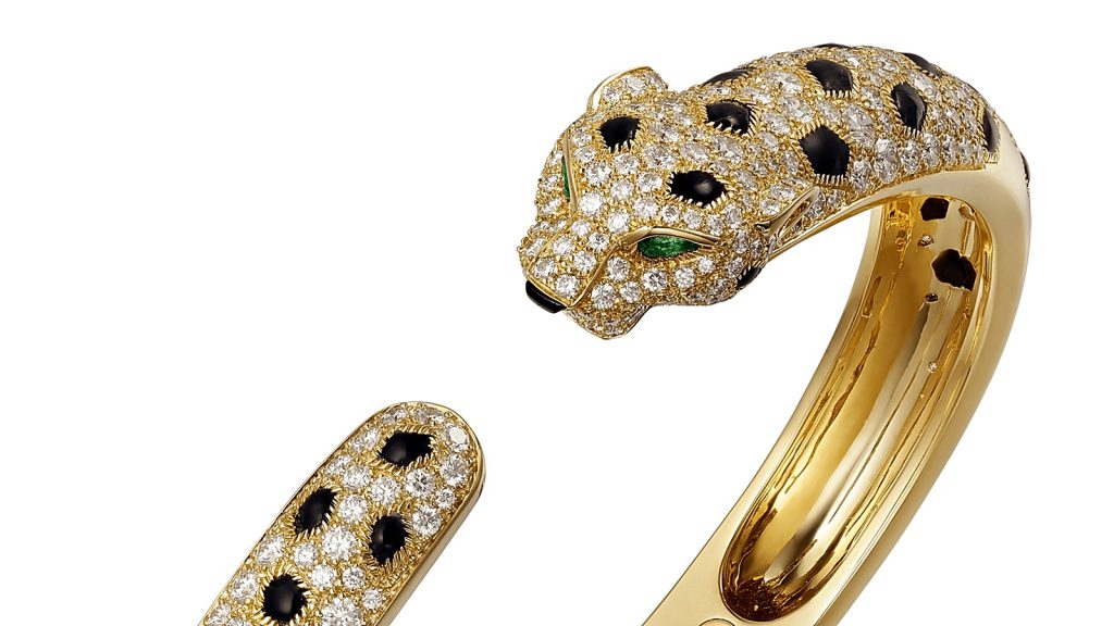 Cartier Diamond Black Onyx Panthère Cuff Bracelet at 1stDibs  cartier gold  cuff bracelet cartier snake bracelet panthere de cartier cuff