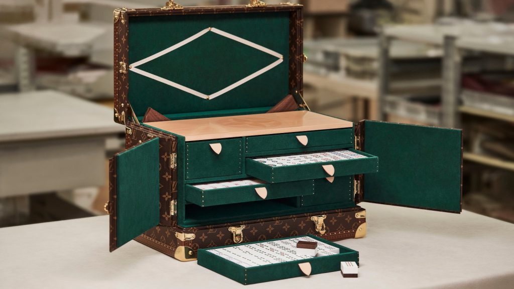 An original green louis vuitton trunk for travel