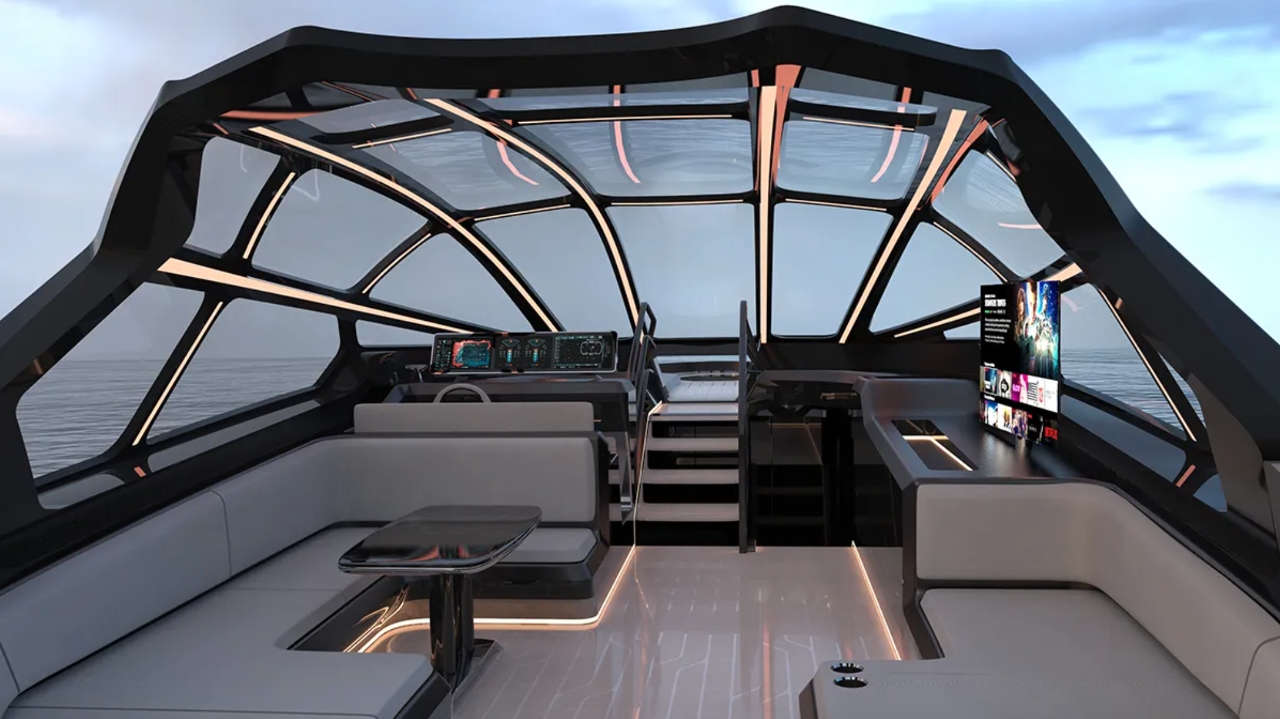 yacht that looks like a spaceship