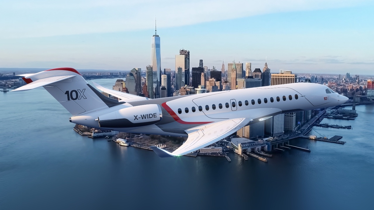 The Falcon 10X is an upcoming jet with non-stop range from Kuala Lumpur to America. It is set to be one of the most technically advanced planes in the industry, offering top-tier flexibility and safety.