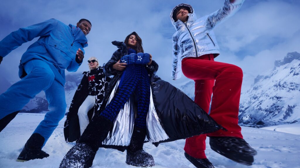 Priyanka Chopra, Johnnie Walker Blue Label Ambassador, showcases the limited-edition Perfect Moment cross-body bag that houses the bottle of Johnnie Walker Blue Label Ice Chalet.