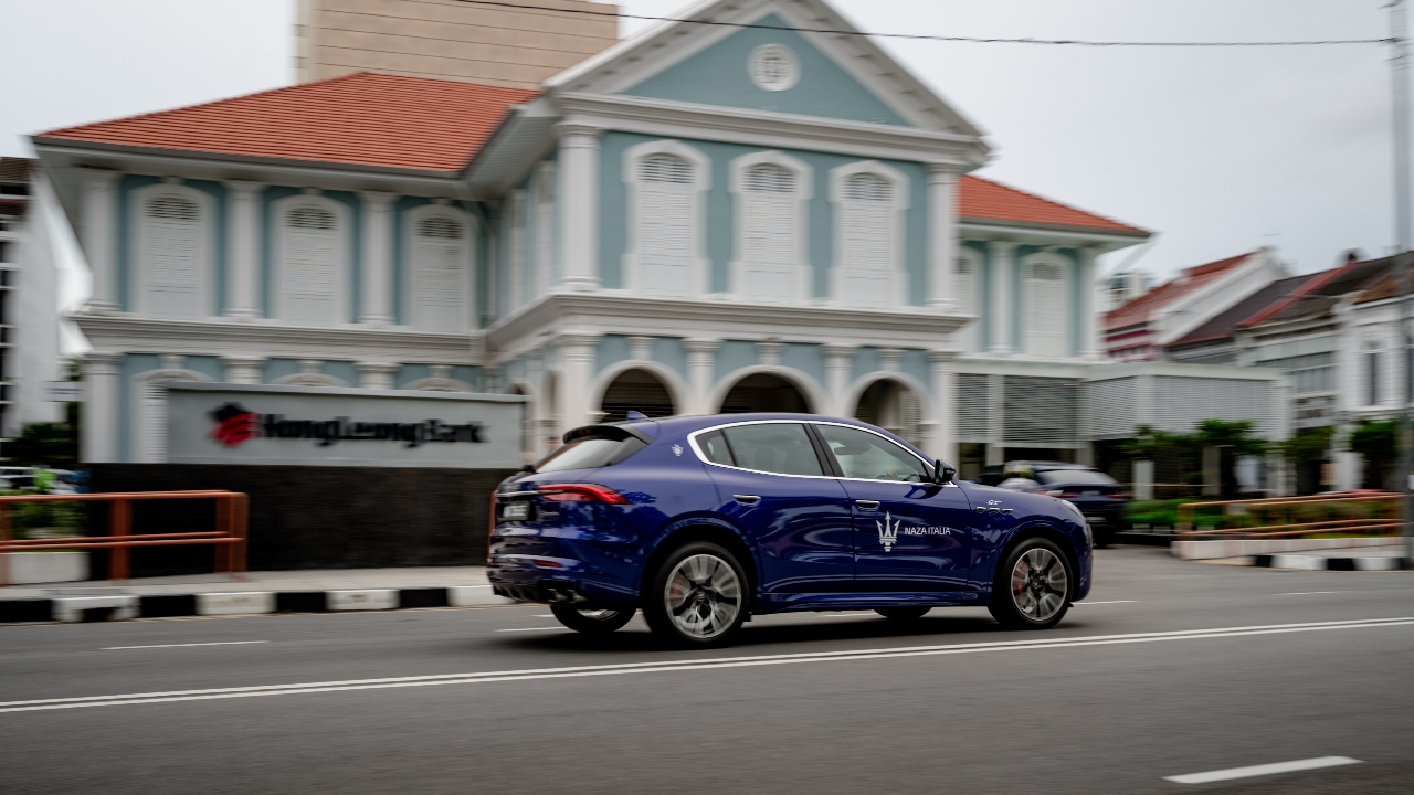 The Maserati Grecale on Penang’s Light Street.