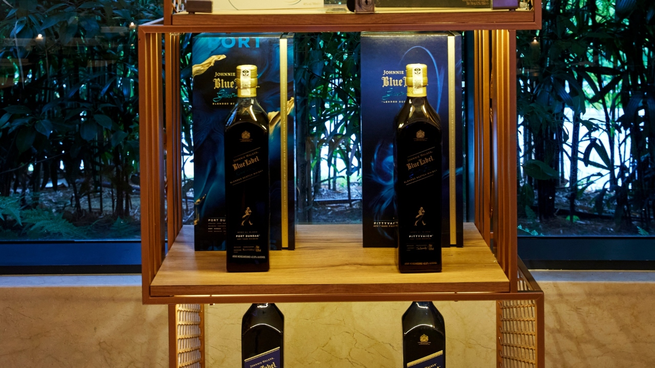 A collection of Johnnie Walker Scotch whiskies, including its limited-edition collectibles.