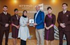 Etihad chief people & corporate affairs officer Dr. Nadia Bastaki (third from left) and BWF secretary general , Thomas Lund (third from right) during the announcement of the partnership in Kuala Lumpur.